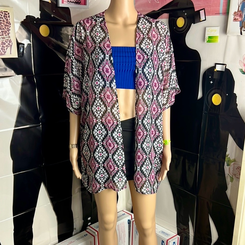 Joe Boxer Pink and Black Cardigan